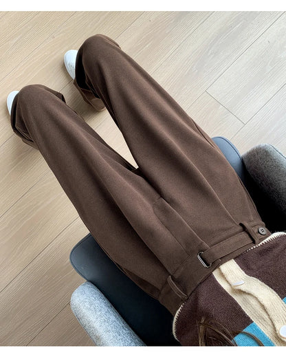 Calça Larga de Lã Engrossada Seoulish