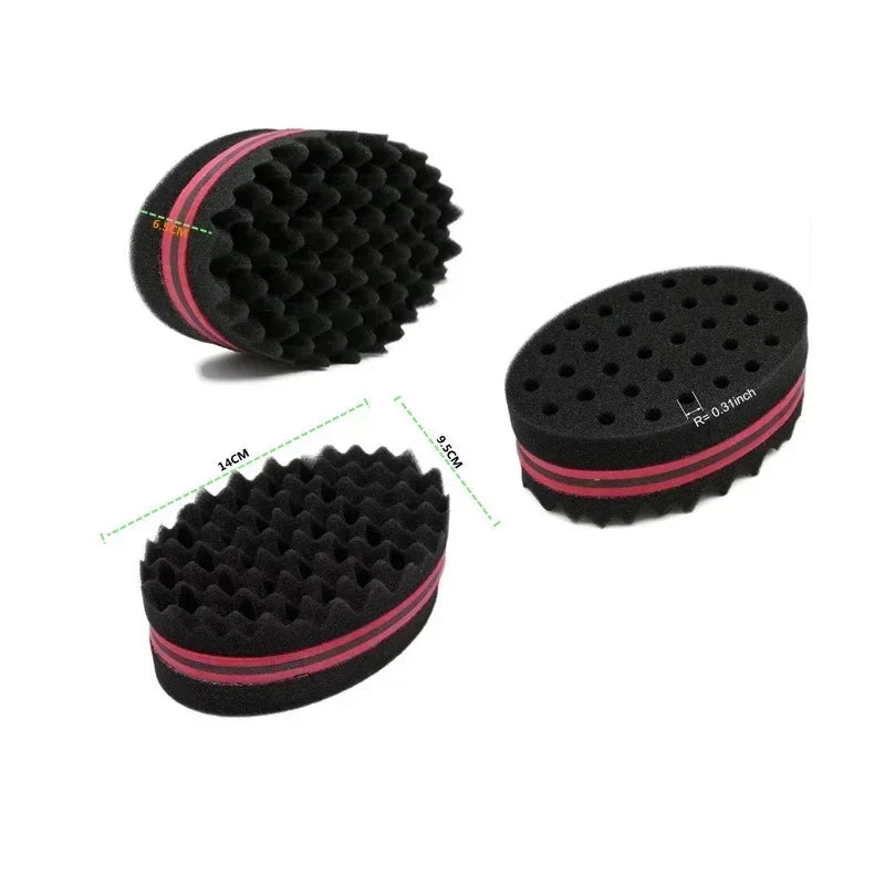 Esponja Escova de Cabelo Mágica de Lado Duplo para Twists