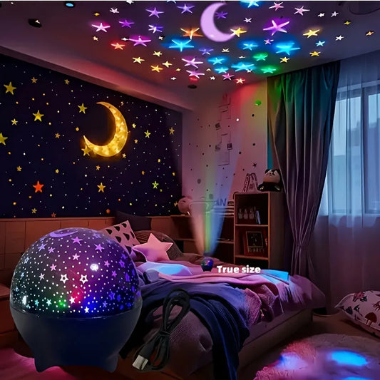 Lâmpada de Projeção Estrela Lua Galáxia 5V USB