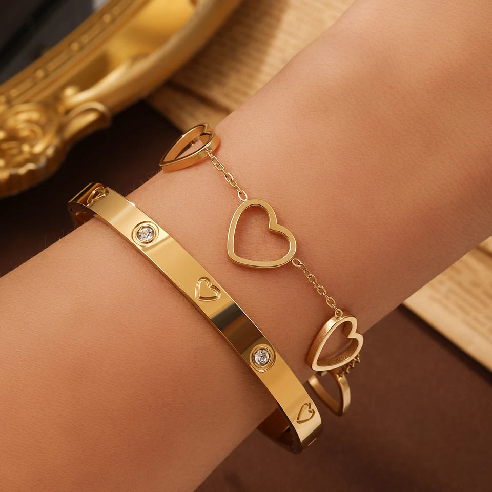 Conjunto de Pulseiras Francesas com Trevo da Sorte