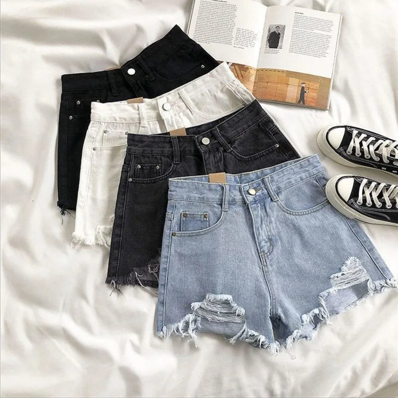 Short Jeans Coreanos de Cintura Alta