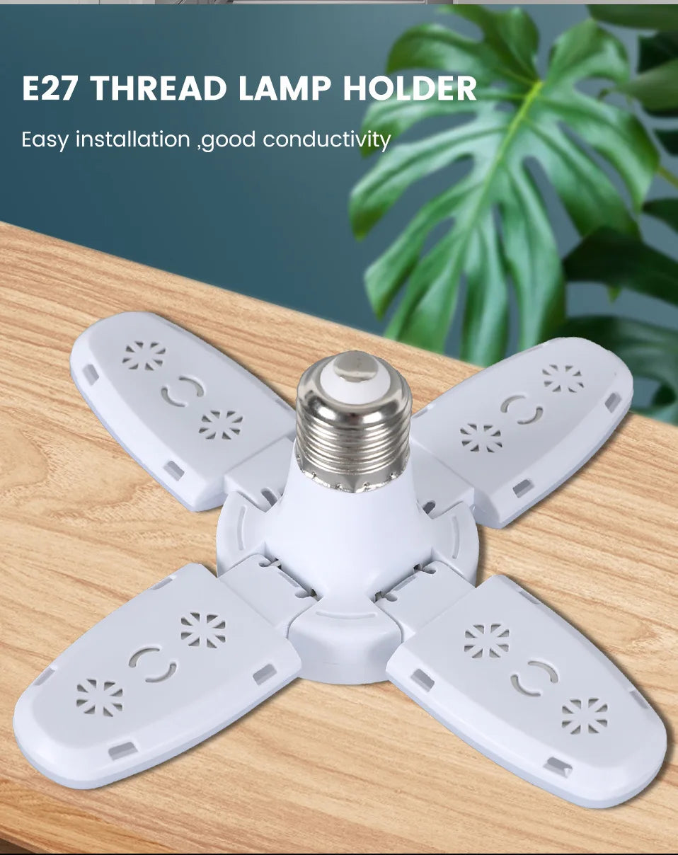 Lâmpada LED Dobrável em Formato de Ventilador