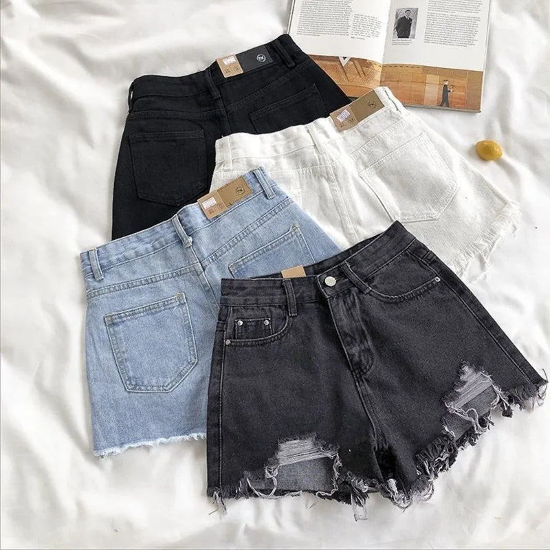 Short Jeans Coreanos de Cintura Alta