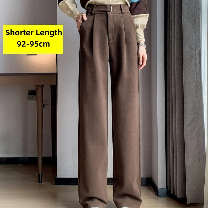 Calça Larga de Lã Engrossada Seoulish
