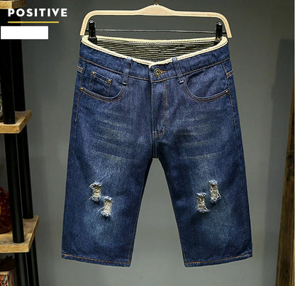 Bermuda Jeans Slim Fit com Elasticidade em Tecido Fino
