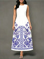 Vestido Longo Elegante com Estampa