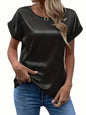 Blusa de Cetim Manga Morcego