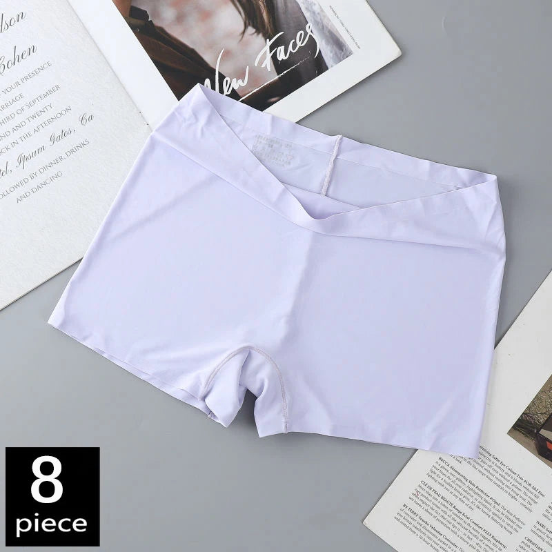 Kit 8 Calcinhas Femininas Sem Costura Ice Silk Respirável e Confortável