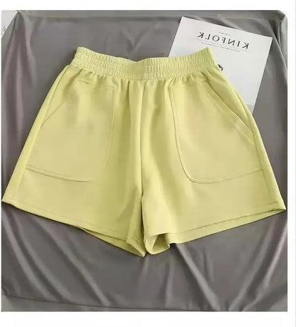 Shorts Esportivo de Tecido Fino de Cintura Alta Solta