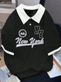 Camisa Polo com Estampa de Letras