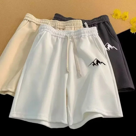 Shorts Oversized Casuais Estilo Chinês