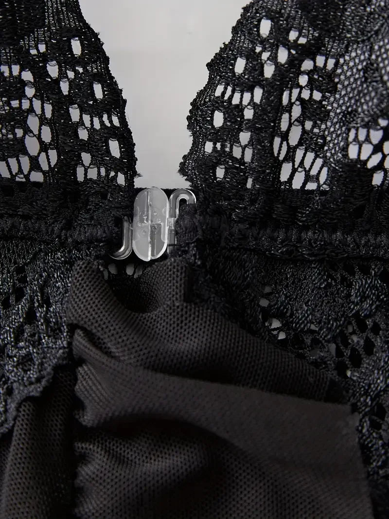 Conjunto de Lingerie Azul com Renda