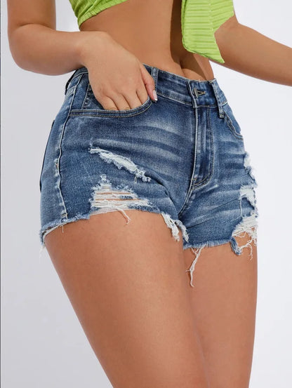 Short Jeans de Sarja Desfiado