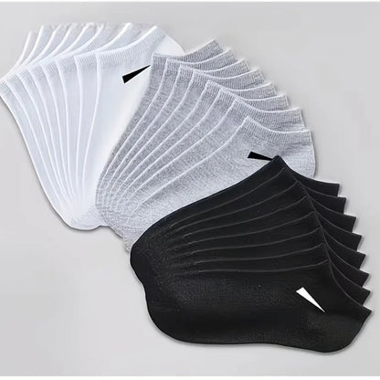 Kit de 3 ou 10 Pares de Meias Unissex de Cano Curto Comfort-Fit