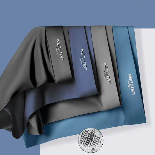 Kit com 4 Unidades de Cuecas Boxer Masculinas em Seda Gelo