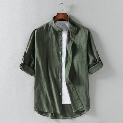 Camisa Estilo Casual com Gola Padre