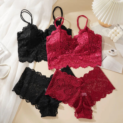 Conjunto de Lingerie Sexy de Renda