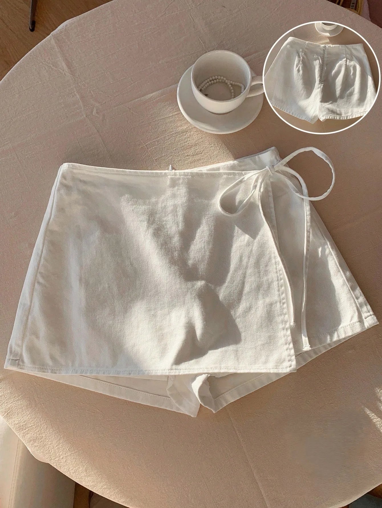 Saia-Short Femininas de Linho
