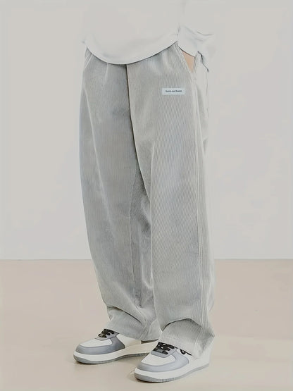 Calça Casual de Veludo Cotelê