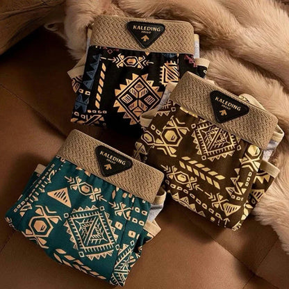 Cuecas Boxer Masculinas em Estilo Retrô Étnico