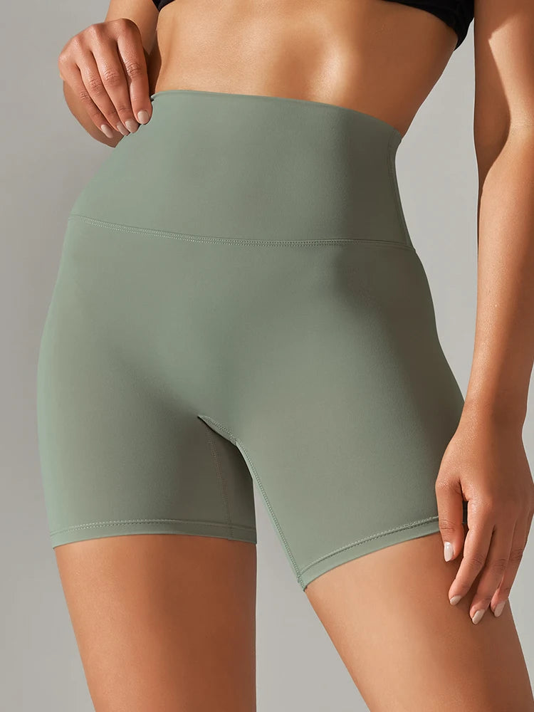 Shorts Feminino Fitness Cintura Alta Squat Proof Secagem Rápida