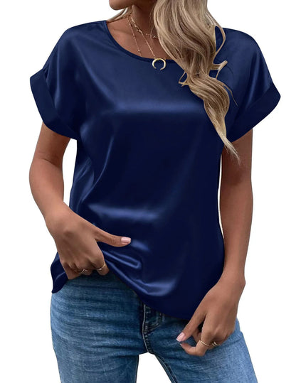 Blusa de Cetim Manga Morcego