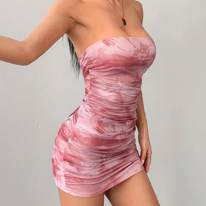 Vestido Feminino com Estampa Mini Sem Mangas