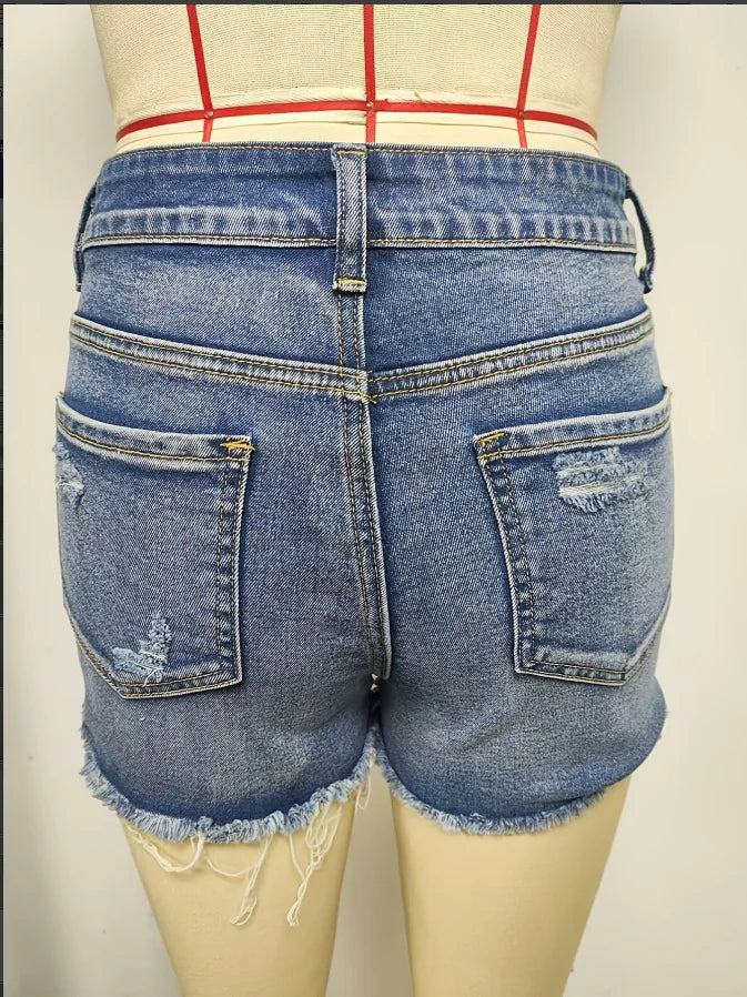 Short Jeans de Sarja Desfiado