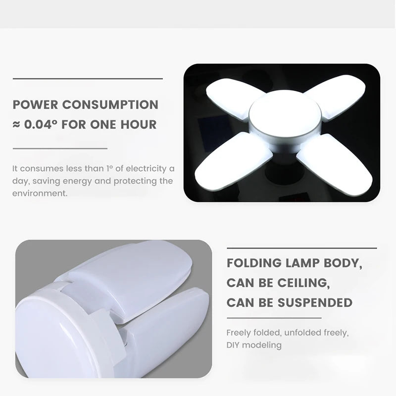Lâmpada LED Dobrável em Formato de Ventilador