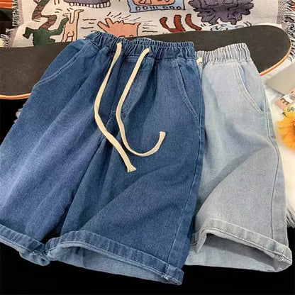 Bermuda Jeans Casual de Cintura Baixa