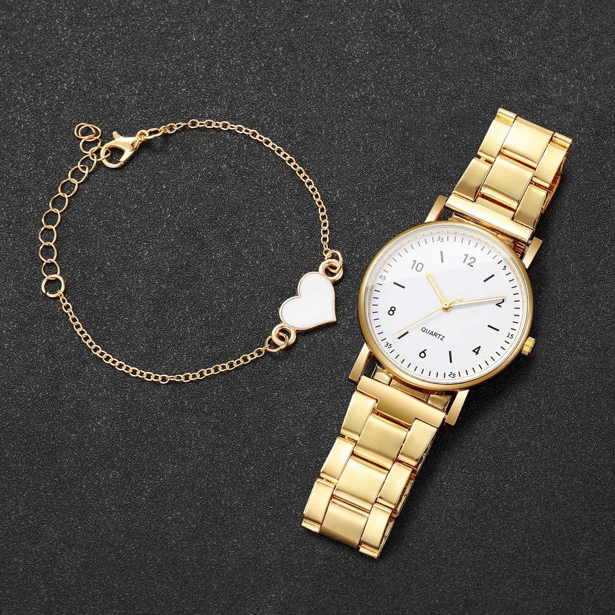 Relógio de Pulso Simples em Quartzo com Pulseiras