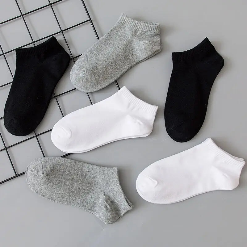 Kit com 5 ou 10 Pares de Meias Curtas Esportivas de Algodão