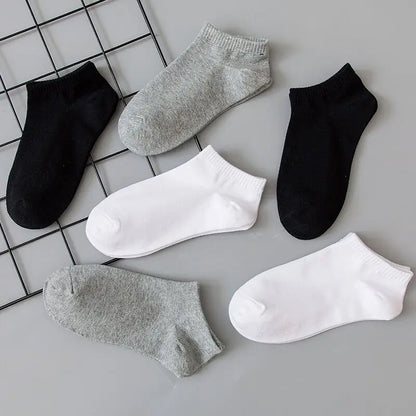 Kit com 5 ou 10 Pares de Meias Curtas Esportivas de Algodão