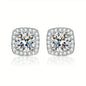 Conjunto de Brincos Redondos e Quadrados com Diamante