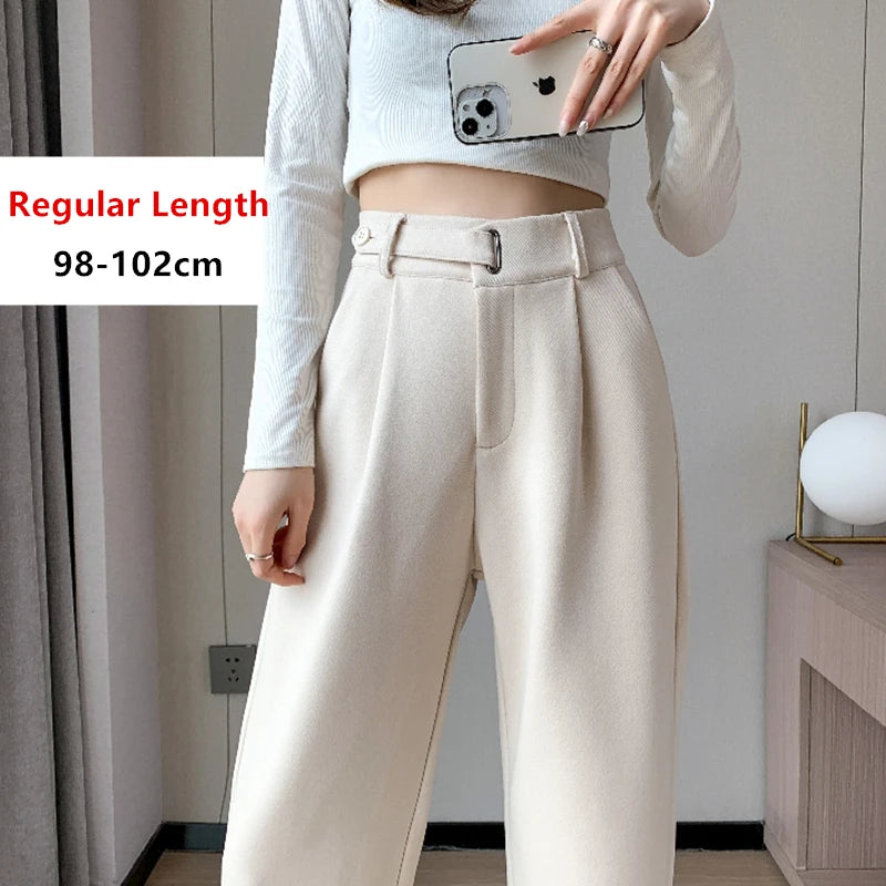 Calça Larga de Lã Engrossada Seoulish