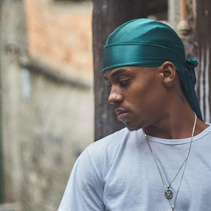 1-4 unidades — Novo Durag Silk Plus (Alta Densidade), Bandana, Turbante, Chapéu Masculino Respirável, Doo Rag de Cauda Longa para Homens, Touca de Pirata, Faixa de Cabeça.