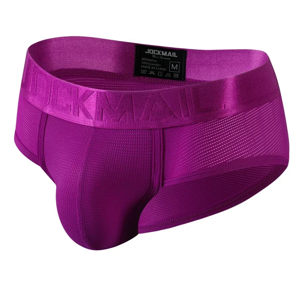 Cuecas Estilo Slip e Bikini em Mesh de Nylon