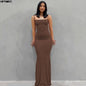 Vestido Maxi de Cetim Sem Mangas e Costas Nuas