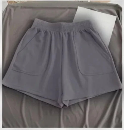 Shorts Esportivo de Tecido Fino de Cintura Alta Solta