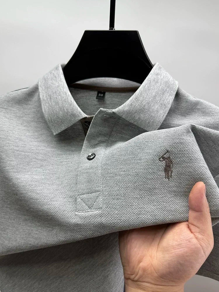 Camisa Polo 100% Algodão com Bordado de Cavalo