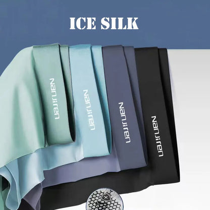 Kit com 4 Unidades de Cuecas Boxer Masculinas em Seda Gelo
