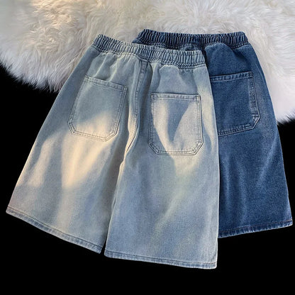 Bermuda Jeans Casual de Cintura Baixa