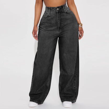 Calça Jeans de Perna Reta Cintura Alta
