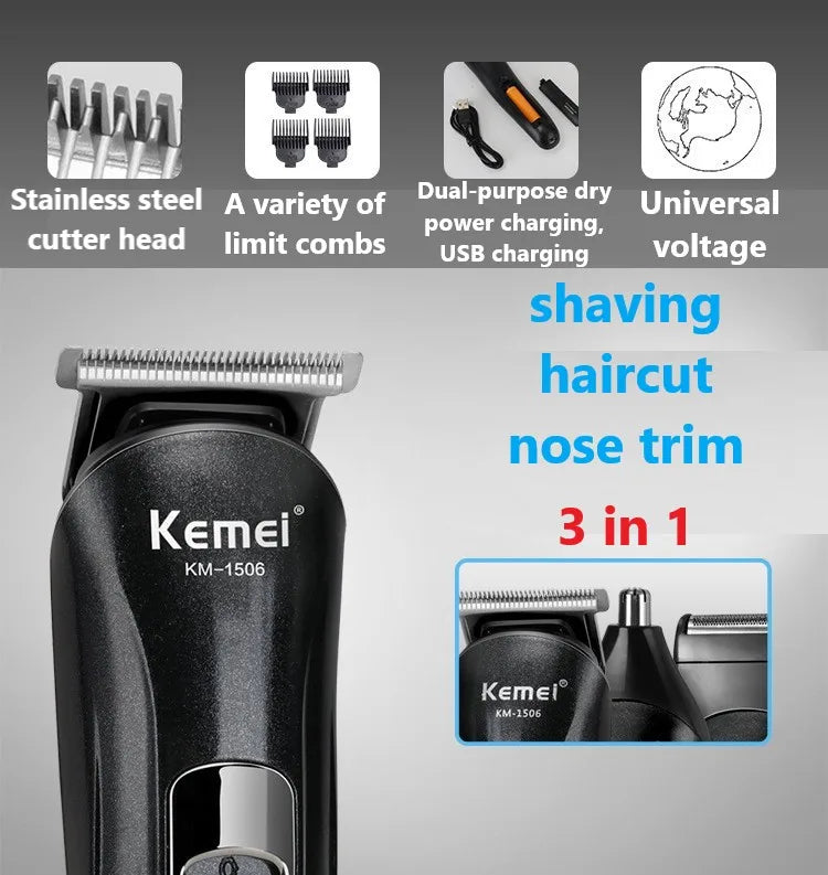 Máquina de Cortar Cabelo Kemei Km-809A Km-1506 Km-1102