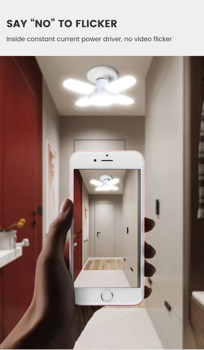 Lâmpada LED Dobrável em Formato de Ventilador