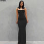 Vestido Maxi de Cetim Sem Mangas e Costas Nuas