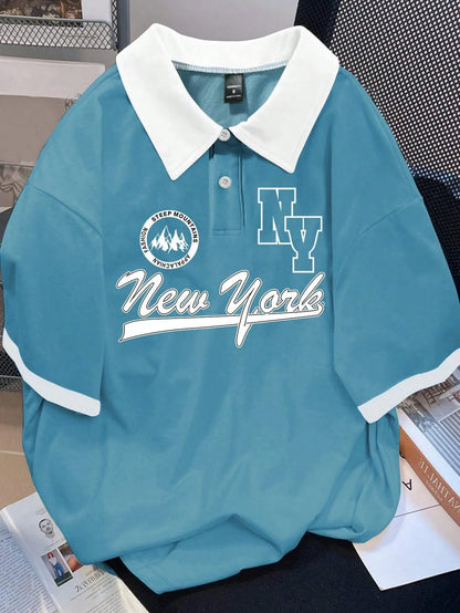 Camisa Polo com Estampa de Letras