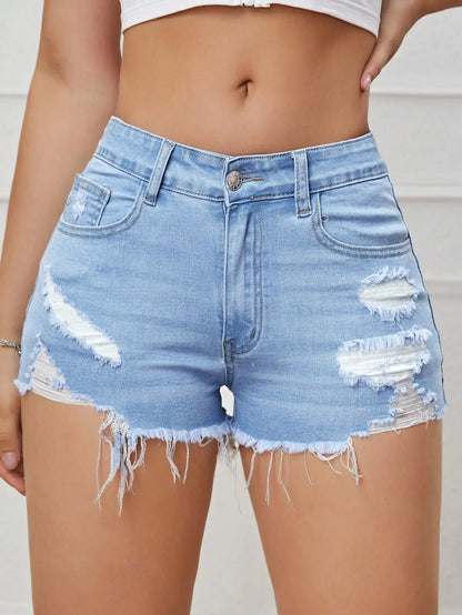 Short Jeans de Sarja Desfiado