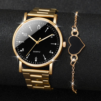 Relógio de Pulso Simples em Quartzo com Pulseiras