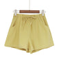 Short Feminino de Algodão e Linho de Cintura Alta